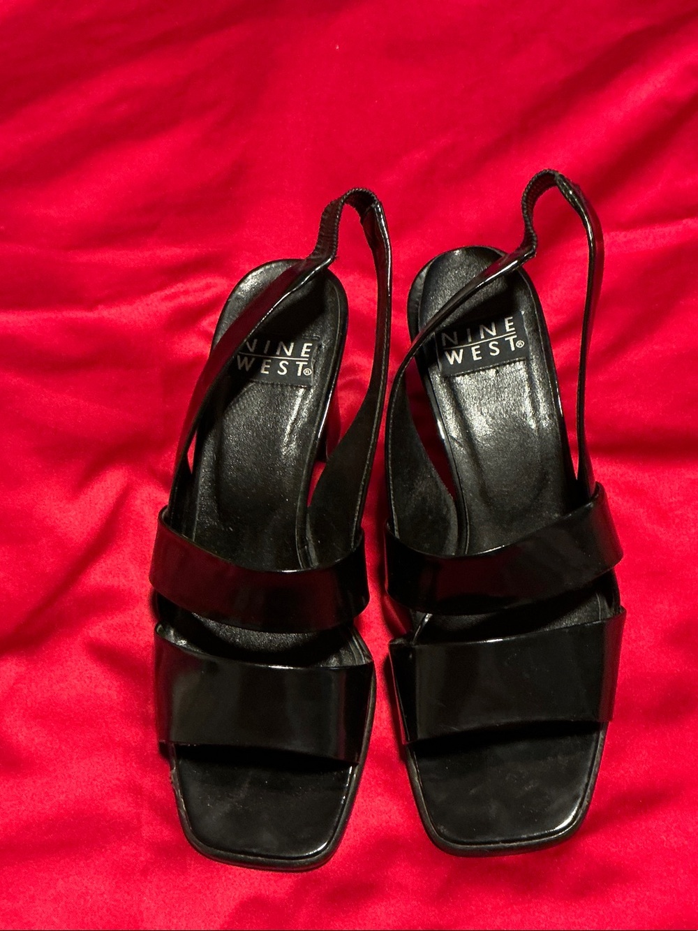 Nine West Black Slingback Strappy Sandals